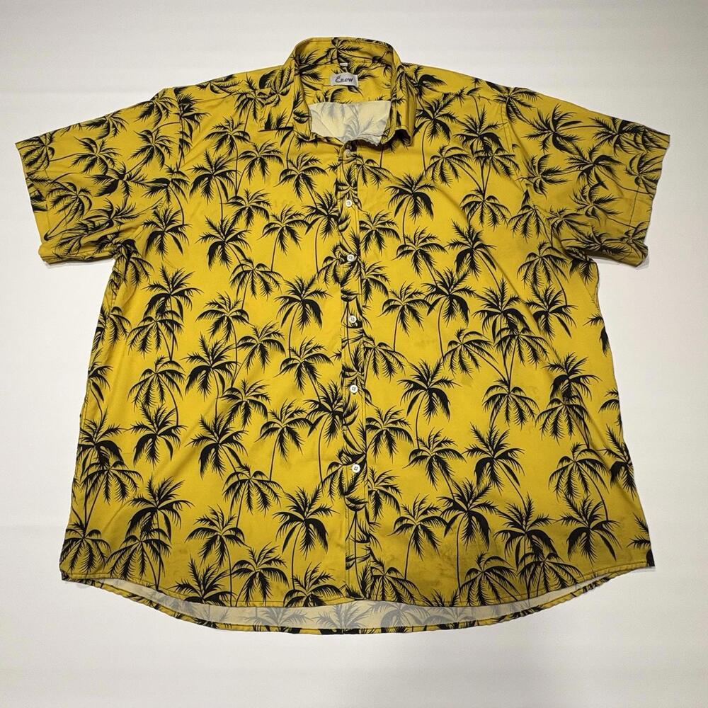 Euow Men's 3XL Tropical Hawaiian Palm Leaf Shirt